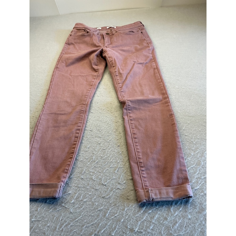 LC Lauren Conrad Jeans Mauve Pink Skinny Stretch Cuffed Denim Size 6 Casual